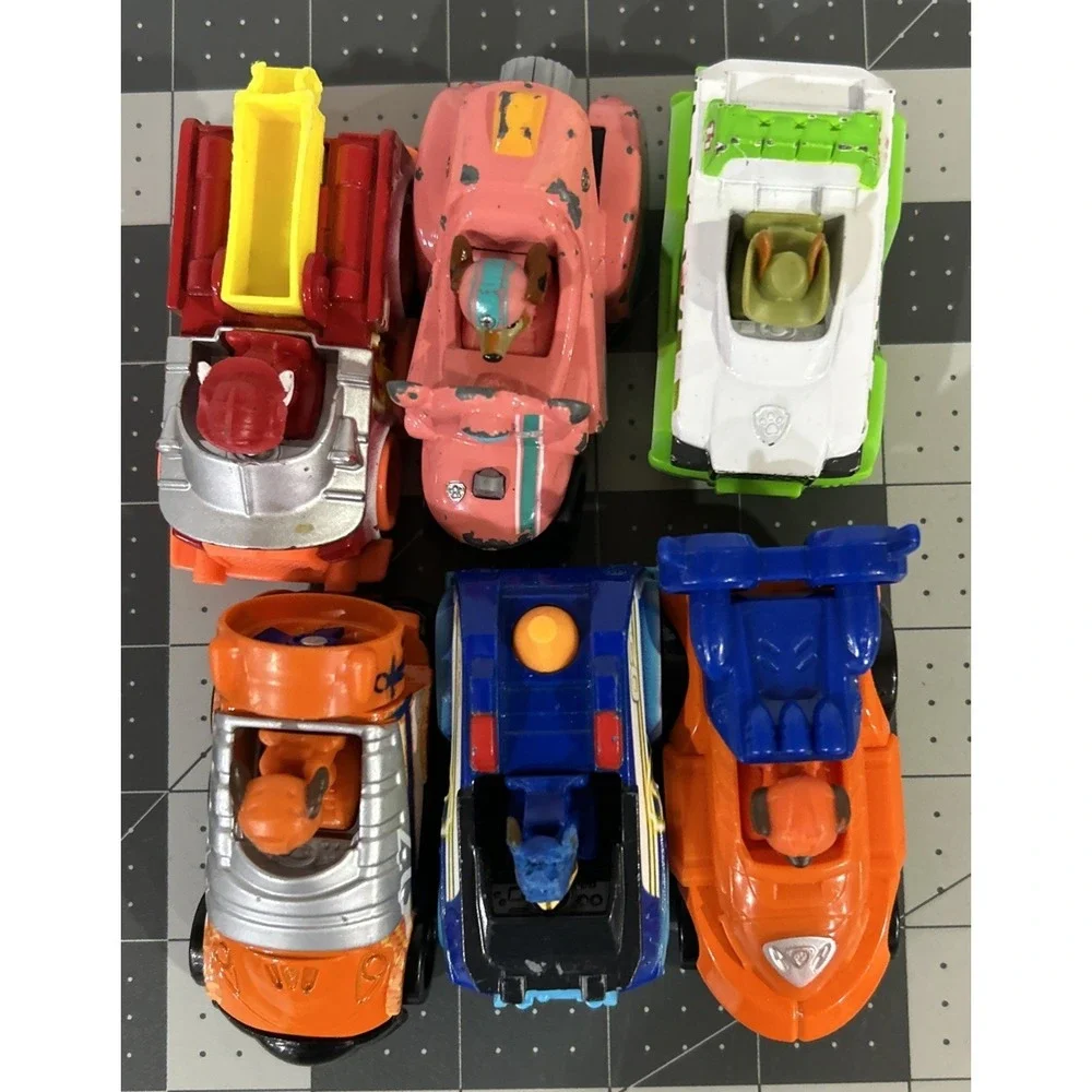 Paw Patrol Mighty Pups Super Paws Set TRUE METAL Car Assortment Lot of 6 toy car